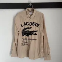 LACOSTE ベージュ 長袖シャツ US M 40