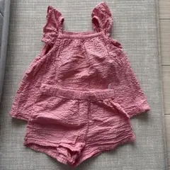 ピンク　セットアップ　ノースリーブ　コットン　h&m