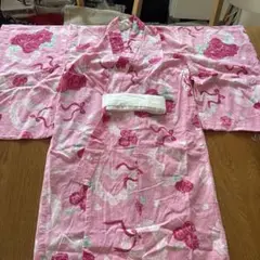 花柄ピンク浴衣　3〜４歳
