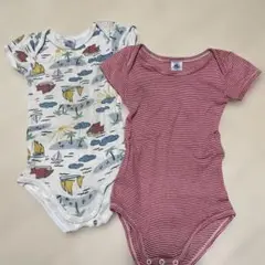プチバトー　ロンパース2点セット