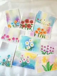 花柄　ポストカード　10枚セット　華やか　おしゃれ　かわいい　残暑見舞い