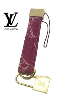 Louis Vuittonルイヴィトン 赤 チェック柄 ストラップ　美品