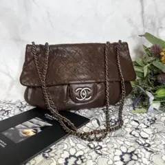 CHANEL シャネル【美品】キャビアスキン マトラッセ チェーンショルダー
