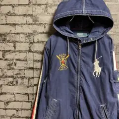 ポロ ラルフローレン コットン パーカー TARON ジップ ビッグポニー 古着