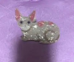 ヘアクリップ 猫 白猫 ベンガル