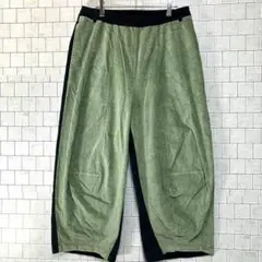 Anipa オリーブグリーン ワイドパンツ　シンプル　裏表色違い