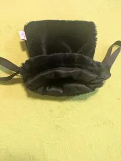 LANVIN 黒 フェイクファー 巾着バッグ