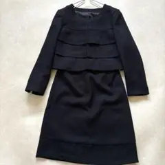 【極美品】ベルメゾン 千趣会 スーツ　 セットアップ ノーカラー　黒