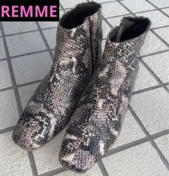 ✨ REMME ✨レメ✨ パイソン柄 ショートブーツ サイズ38