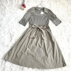 新品 タグ付き ✨ TO BE CHIC グレー Aラインワンピース 40