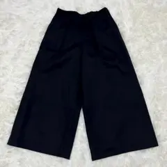 ELLE ガウチョパンツ 光沢 ワイドシルエット 裏地あり モード フォーマル