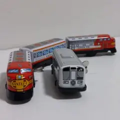 ブリキ 電車 ぜんまい式「サンタフェ」u0026「ラ・マル・ド・ボア」