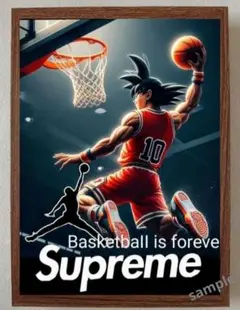 Supreme Jordan バスケットボールポスターフレーム付き壁掛パロディ