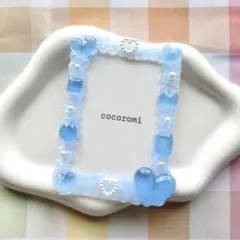 トレカケース ホイップデコ レジン ハート 宝石 青 担当 推し活 アイドル