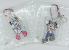 ディズニー★ミニー＆ミッキー アクリルキーホルダー 2点セット 日本橋三越限定