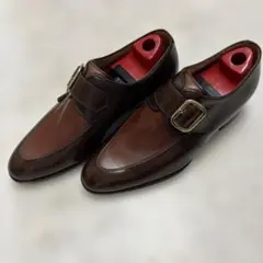 マレリー　ダークブラウン モンクストラップシューズ