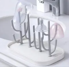 哺乳瓶スタンド ベビーミルク用品 食器乾燥スタンド　グレー