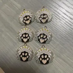 肉球　月　黒猫　チャーム