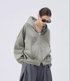 soerte heavy weight double zip-up hoodie