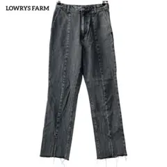 美品◆ローリーズファーム フロントスリットデニムパンツ【M】カットオフテーパード
