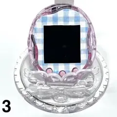 たまごっちユニ　スキン　フェイスプレート　水色　チェック　S3