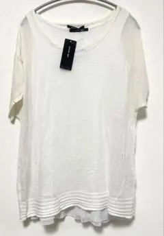新品　ホワイト メッシュ オーバーサイズ 半袖トップス