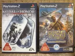 PS2 メダル オブ オナー ２本 ヨーロッパ強襲 ライジングサン 動作未確認