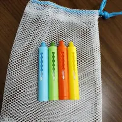 カラフルクレヨン4本セット メッシュバッグ付き