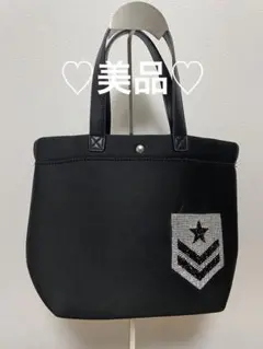 ♡美品♡ ビジュー付きブラックトートバッグ