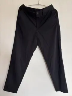 GU黒 S スリムフィットパンツ ウエストゴム 紐付き
