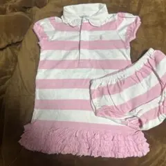超お得ラルフローレン12M ストライプドレスセット 美品 高級感 お洒落