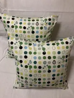 ドット柄クッションカバー2個セット