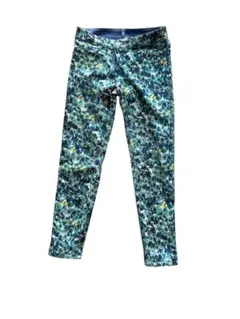 reflectレディースリバーシブル花柄パンツ 青系　Ｓ　春夏秋