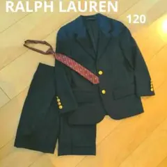 RalphLaurenラルフローレン金ボタンブレザースーツ3点紺ブレザー120