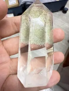高品質3A級水晶魔法の杖　原石　六角柱水晶ポイント台座付き　共生タイプ　送料無料