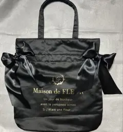 Maison de FLEUR　ダブルリボントートバッグ　ブラック