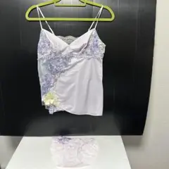 【古着】ワコールサルート　刺繍入り薄い紫色ネグリジェ