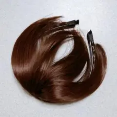 フェイクバングス ヘアバンド レディース ガールズ ライトブラウン