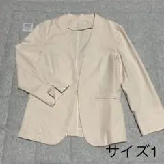 ノーカラージャケット ストライプ サイズ01