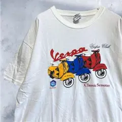 BEUO イラスト Tシャツ 古着 Vespa ベスパ スクーター 原付 モッズ