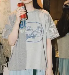 新品未使用　ニコアンド　ガーメントダイリメイク風Tシャツ