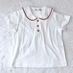 【極美品】ELLE エル トップス カットソー 半袖 襟付き 90cm
