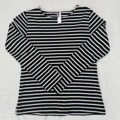 MHL ボーダー長袖Tシャツ　ブラック×ホワイト