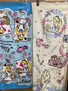 【新品・未使用】ディズニー　不思議の国のアリス　フェイスタオル　2枚組