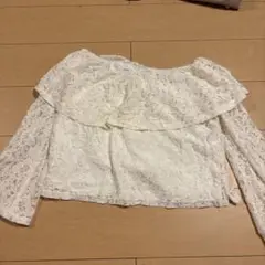 ホワイトレース長袖ブラウス Mサイズ