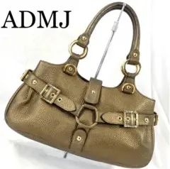 極美品 A.D.M.J アクセソワ トートバッグ シボ革 金
