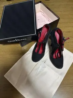 CESARE PACIOTTI チェーザレパチョッティ　ハイヒール　フリル　牛革 CESARE PACIOTTI チェーザレパチョッティ ハイヒール フリル 牛革