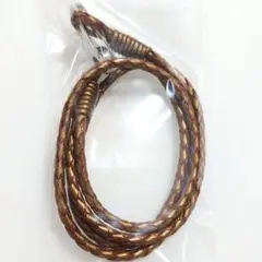 ブレスレット 二重巻き 編みひも 革紐 茶色系 ブラウン系 未開封品 良品