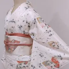 ❰1741❱ フルセット 小紋 名古屋帯 帯締め 帯揚げ 正絹 着物