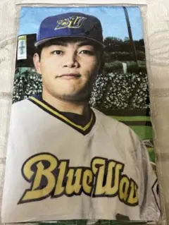 オリックス　麦谷祐介選手　BlueWaveビジョンヘッドショットフェイスタオル